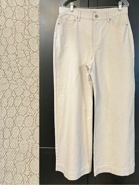 a.n.a Ivory Croc Print Wide-Leg Pants